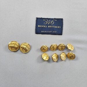 Brooks Brothers Golden Fleece Gold Tone Lot 10 Blazer Jacket Replacement Buttons